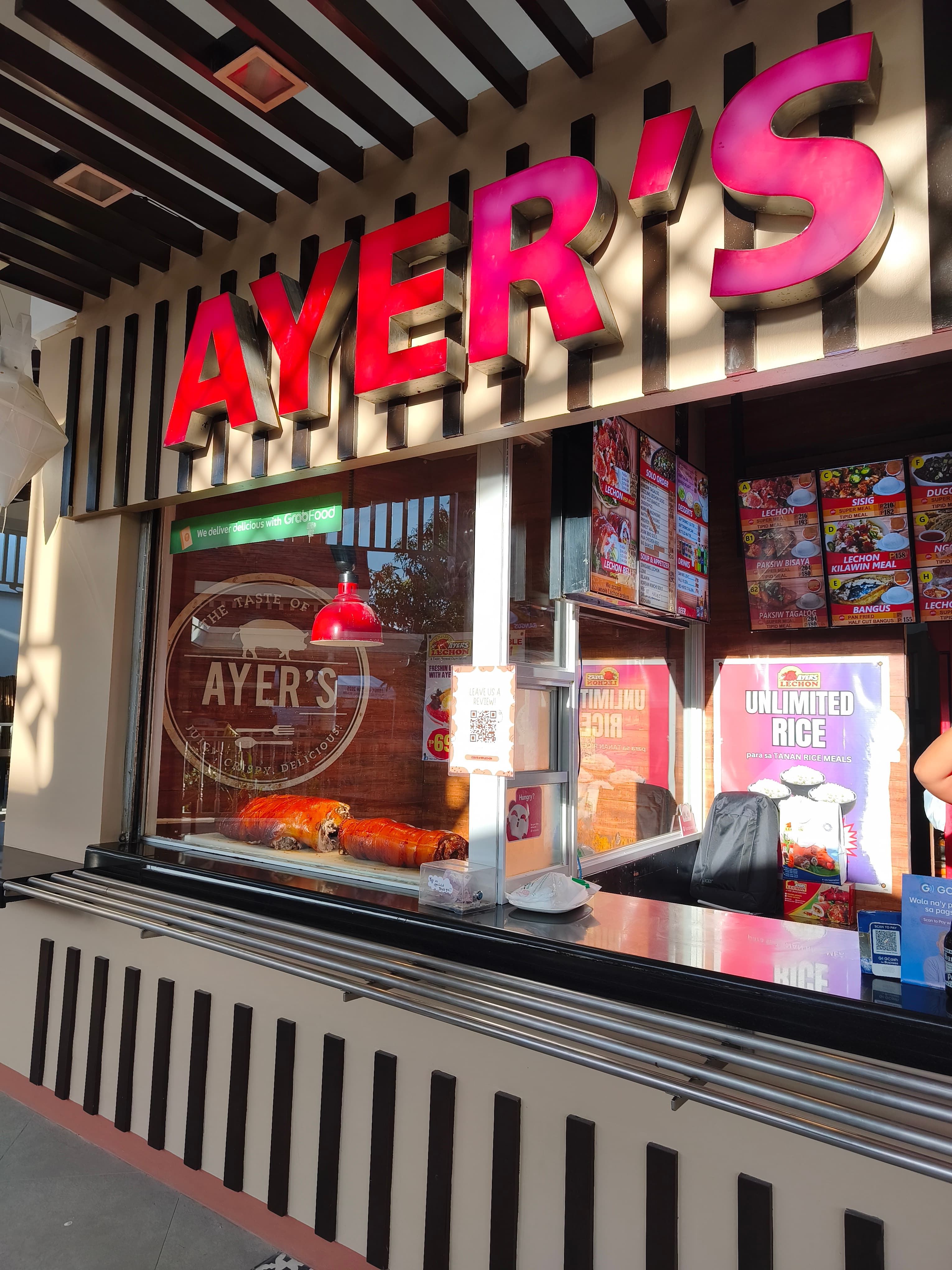 Ayer's Lechon branch with whole lechon on display